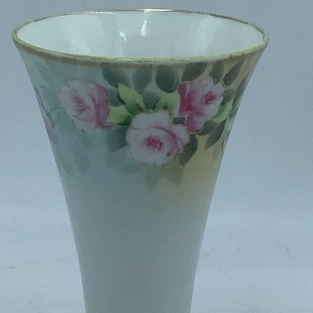 Antique Nippon Vase with Hand Painted Flowers